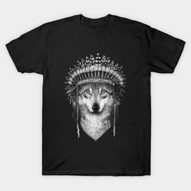 Indian wolf T-Shirt by kodamorkovkart